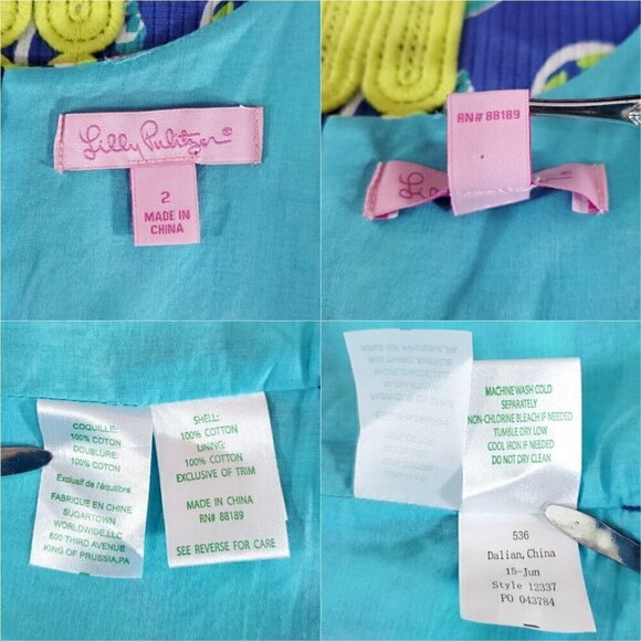 Lilly Pulitzer Size 2 Delia Shift Dress Toucan Play Cotton Colorful Floral Bows - Picture 12 of 16